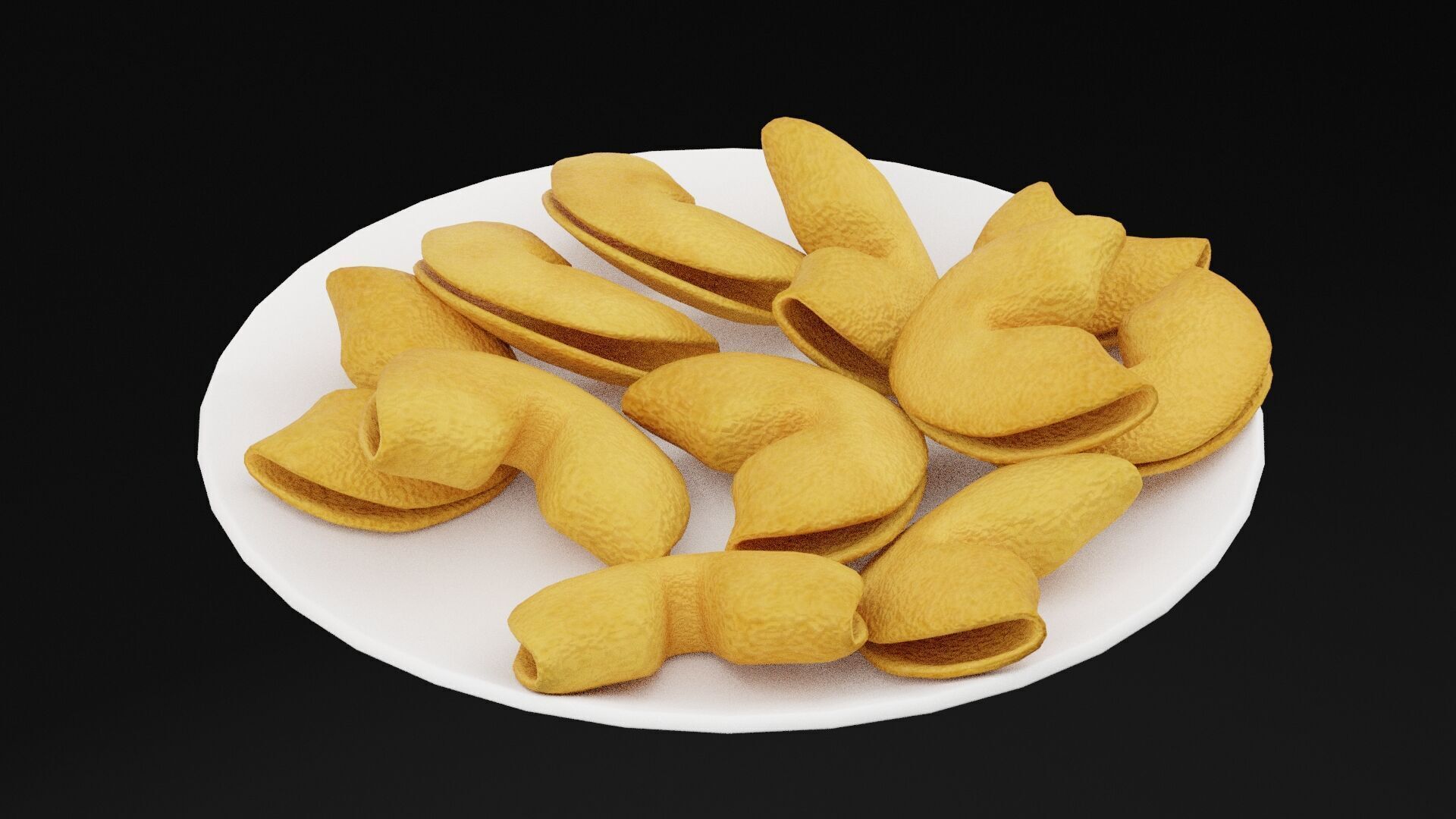 Fortune Cookies Low-poly 3D model_1