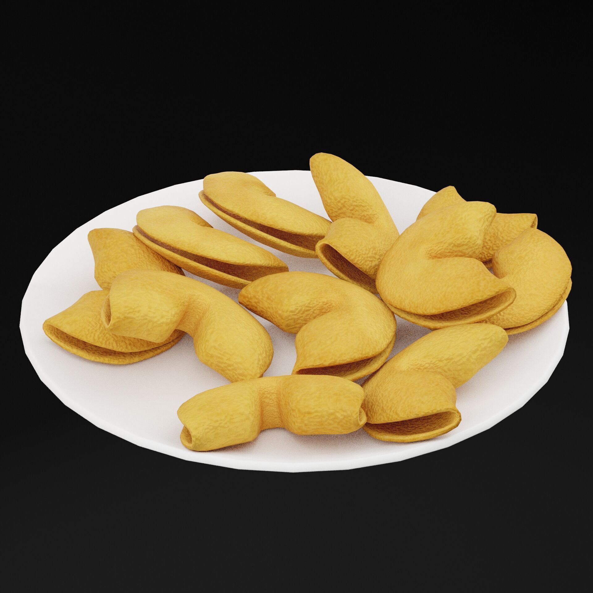 Fortune Cookies Low-poly 3D model_6