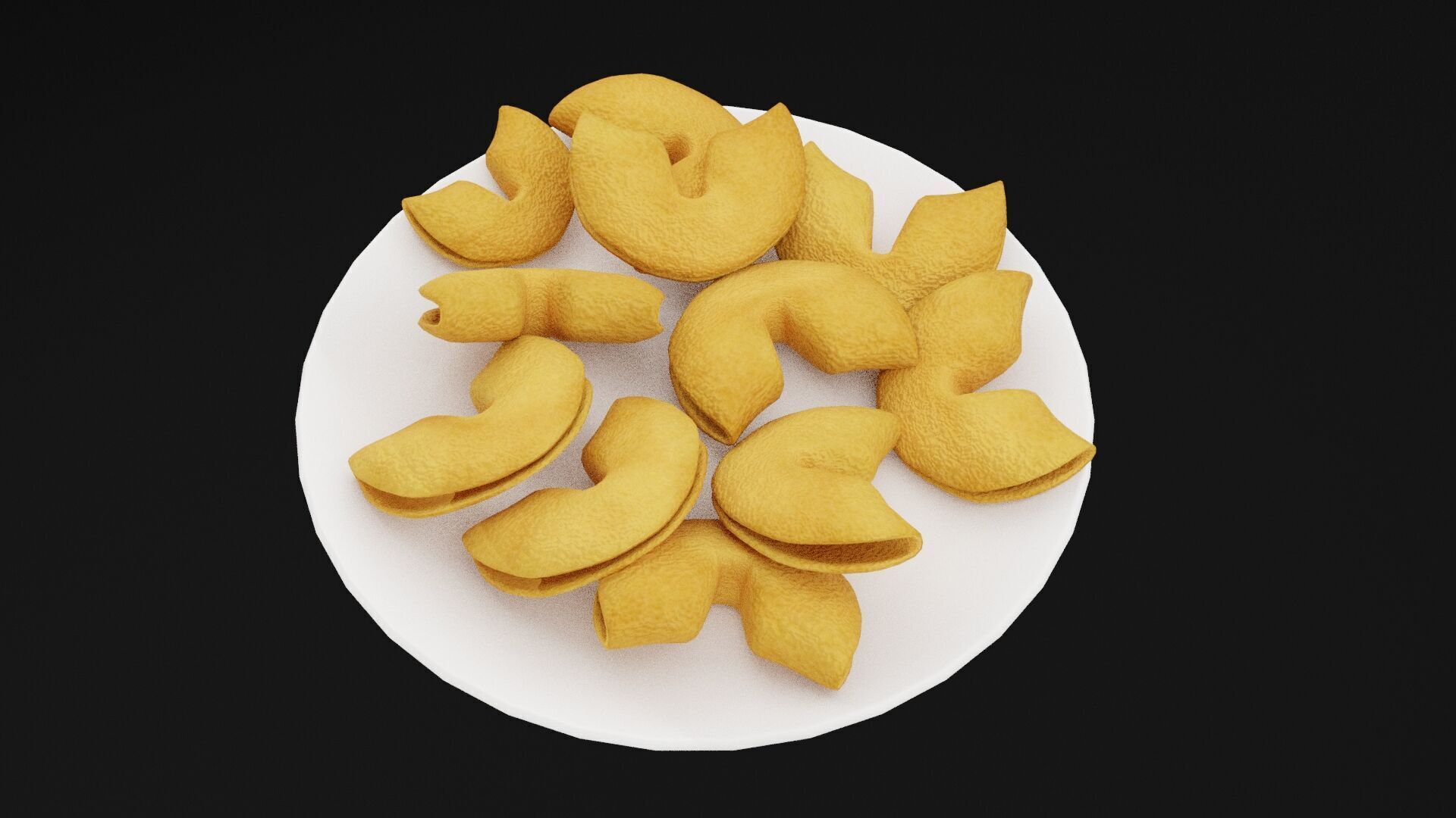 Fortune Cookies Low-poly 3D model_5