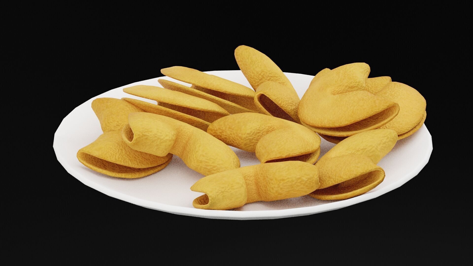 Fortune Cookies Low-poly 3D model_3