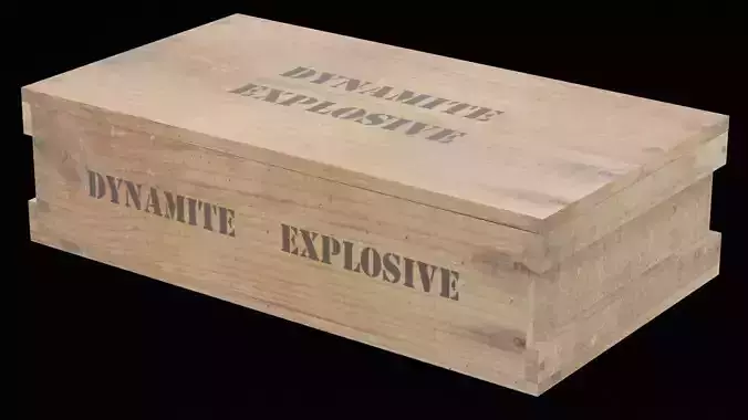 Dynamite Explosive Box Low-poly 3D model