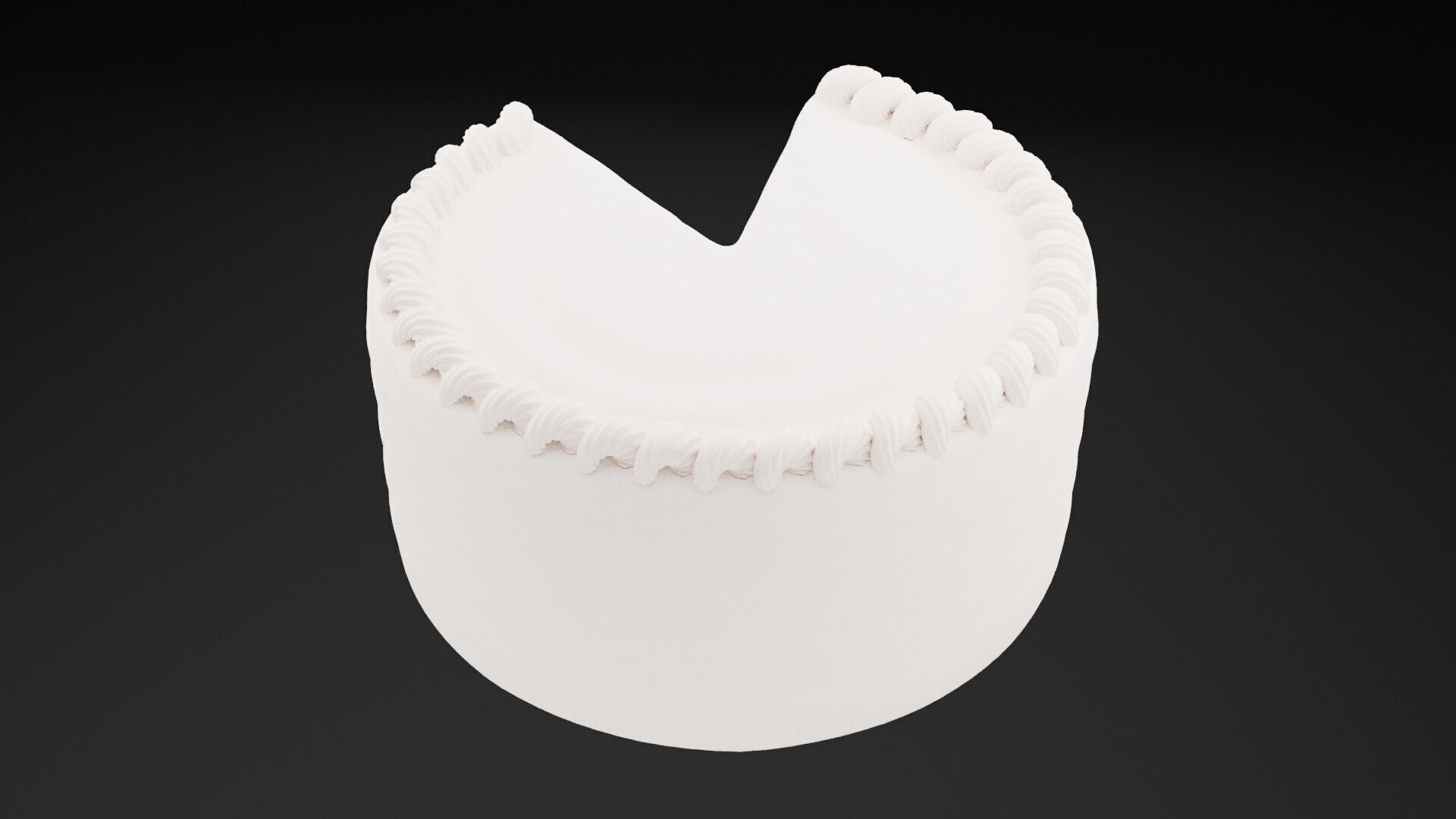 Chocolate With White Cream Cake  Low-poly 3D model_5