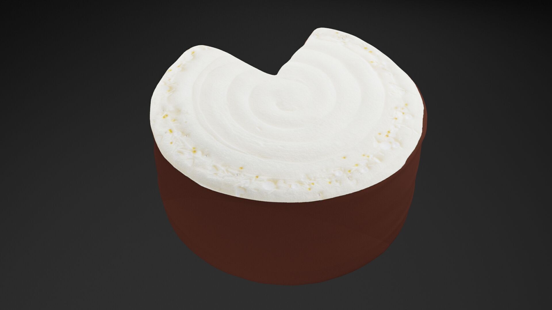 Chocolate With White Cream Cake Low-poly 3D model_5