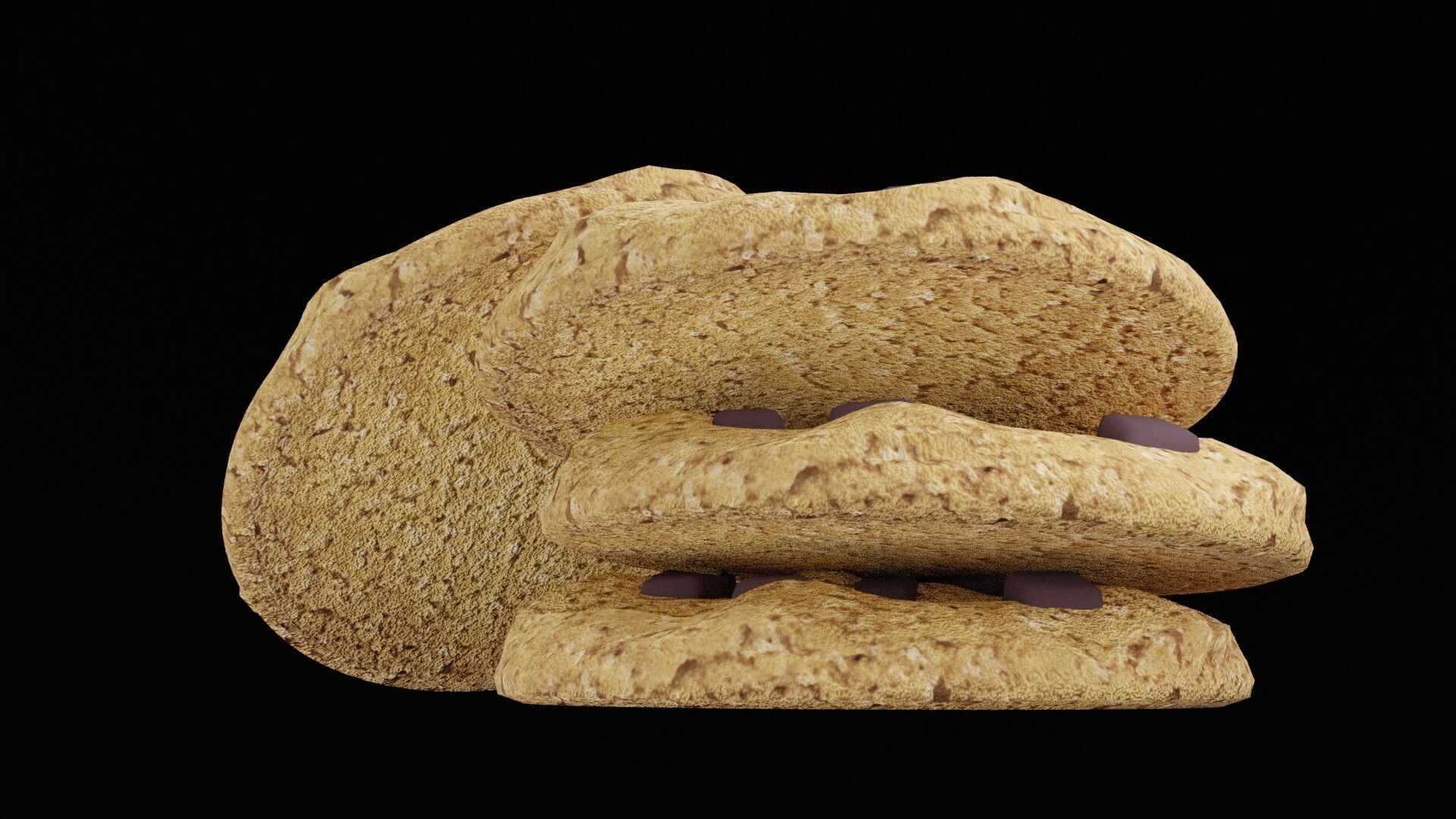 Chocolate Chips Cookies Low-poly 3D model_2