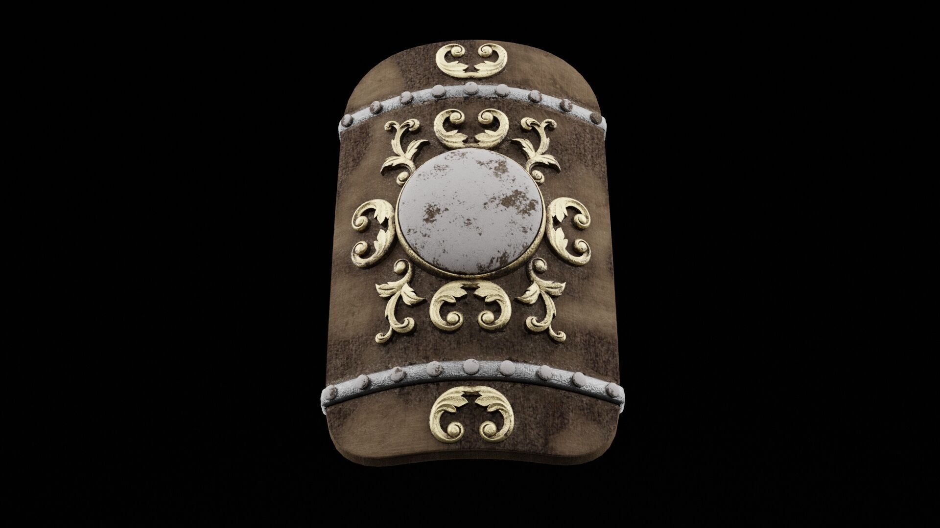 Ancient War Shield Low-poly 3D model_6