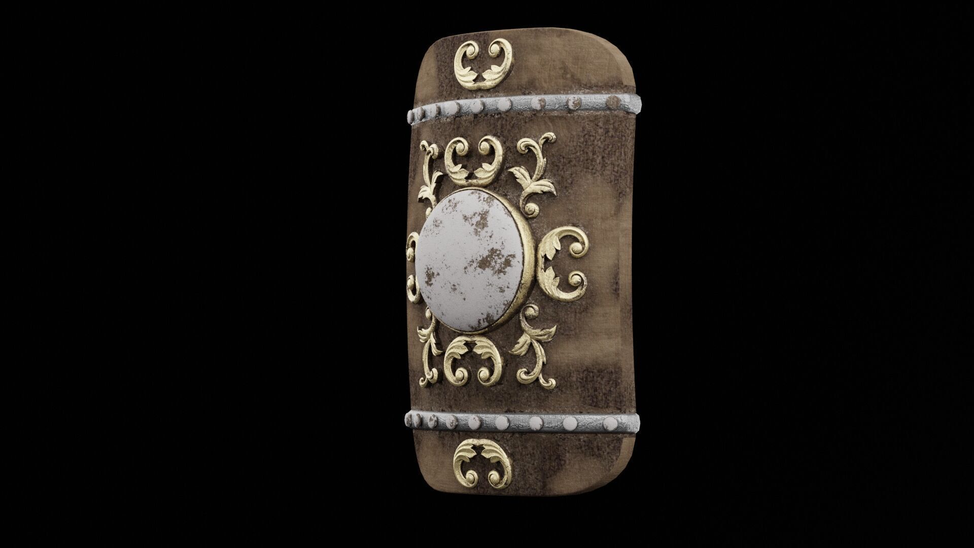 Ancient War Shield Low-poly 3D model_1