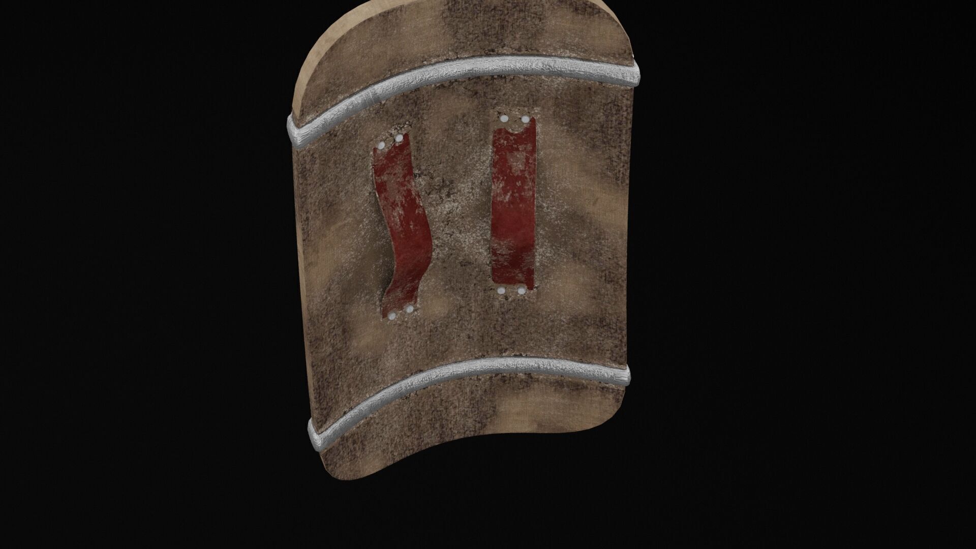 Ancient War Shield Low-poly 3D model_2