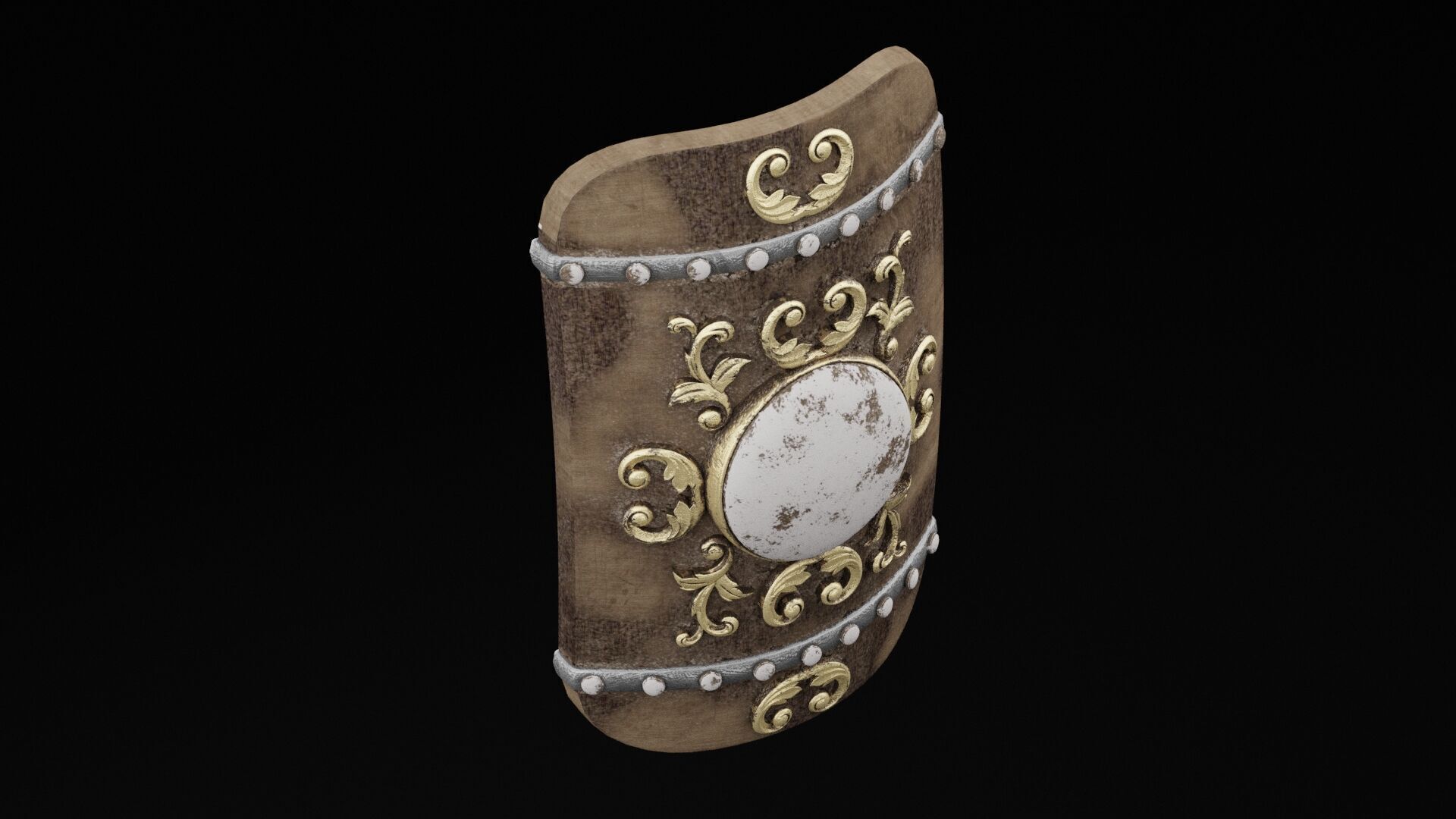 Ancient War Shield Low-poly 3D model_4