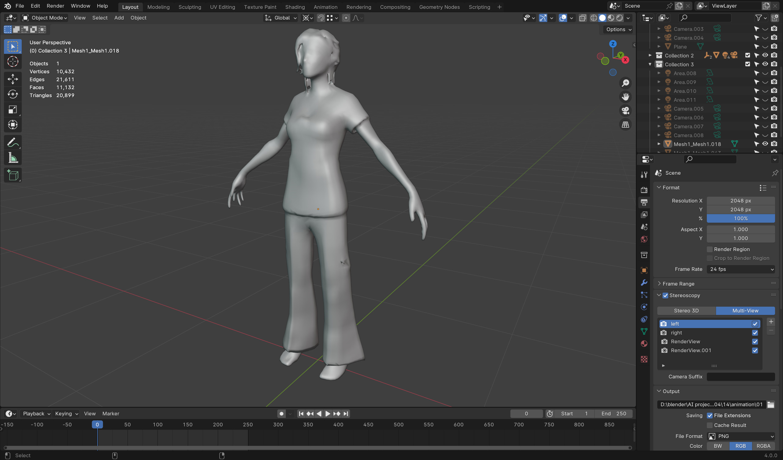 female Zombie Nurse - Game Ready Rigged Animated Low-poly 3D model_7