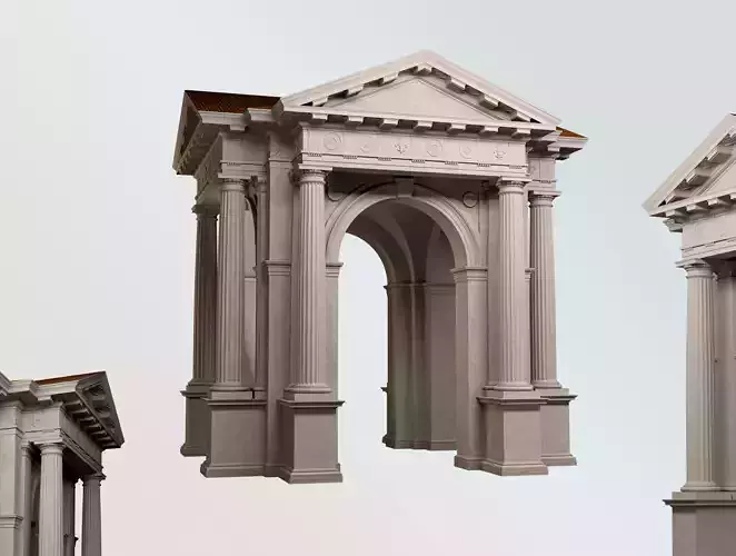 Arched portico in Doric mutulary   order column gazebo 
