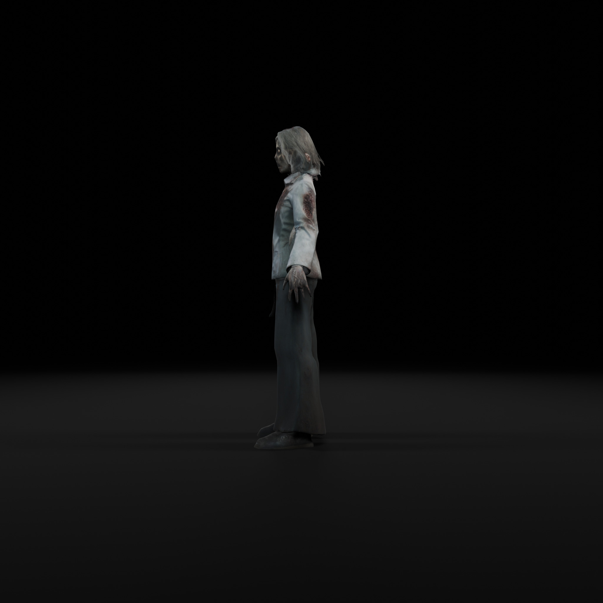 Female Zombie Librarian - Game Ready Rigged Animated Low-poly 3D model_2