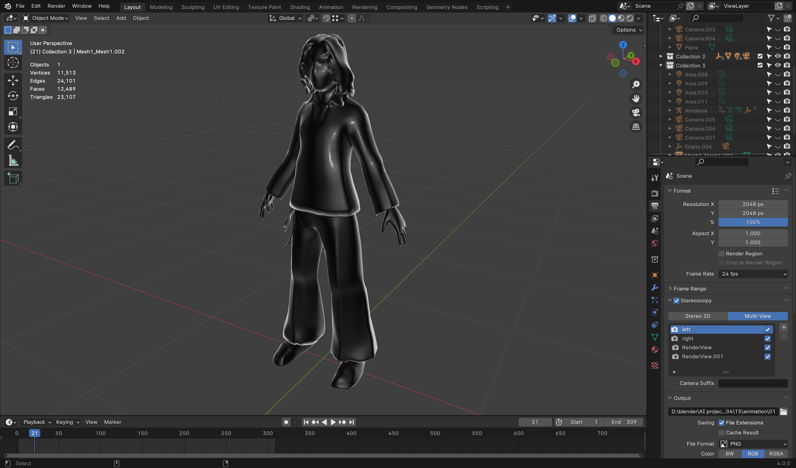 Female Zombie Librarian - Game Ready Rigged Animated Low-poly 3D model_8