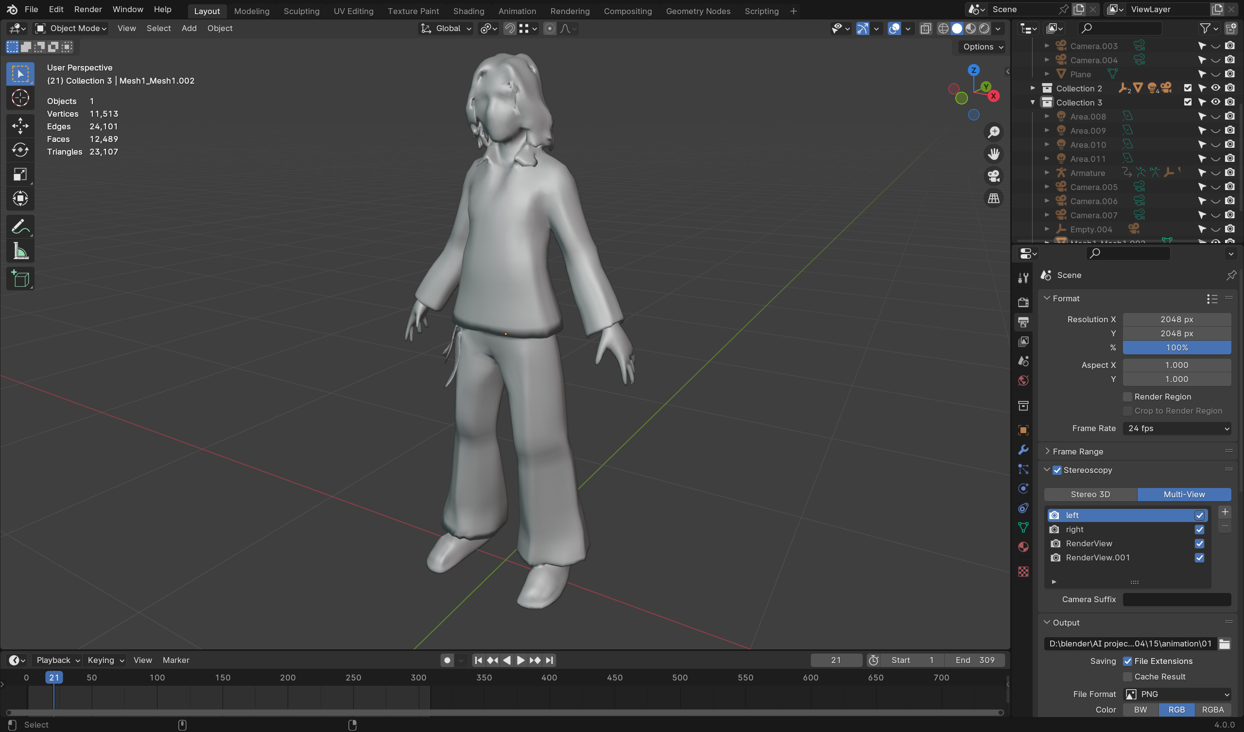 Female Zombie Librarian - Game Ready Rigged Animated Low-poly 3D model_6