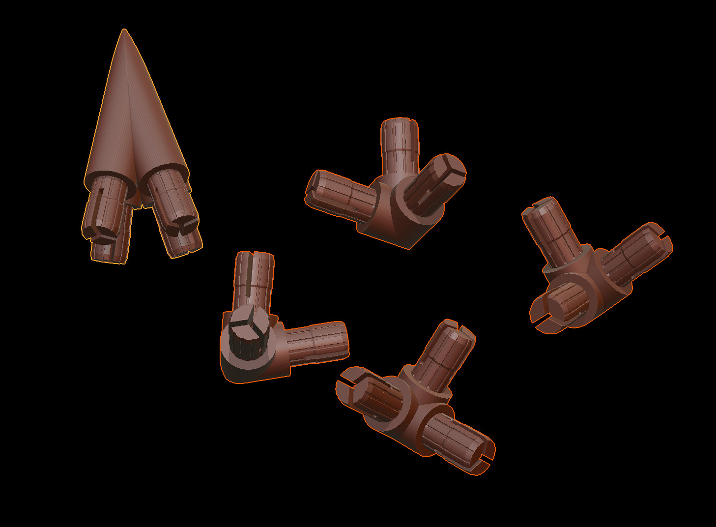 Russian Pyramid PVC Corner Joints 3D print model_3