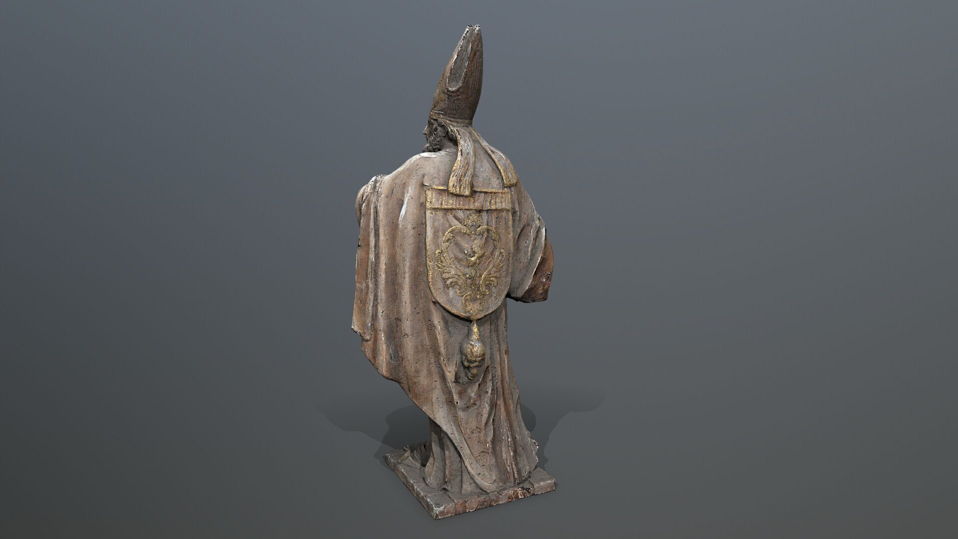Man Statue Low-poly 3D model_3