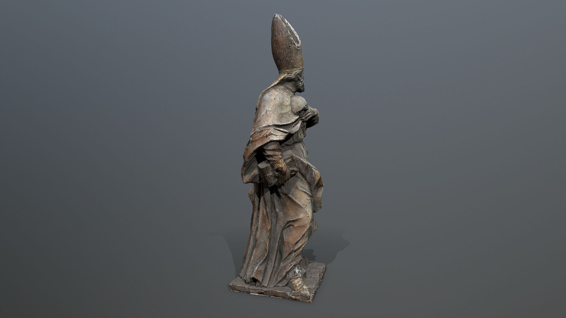 Man Statue Low-poly 3D model_7