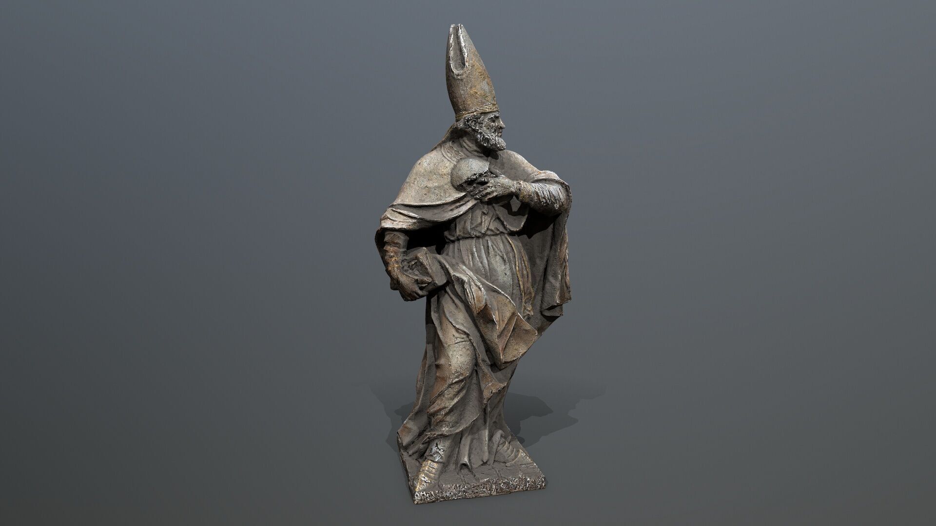 Man Statue Low-poly 3D model_8
