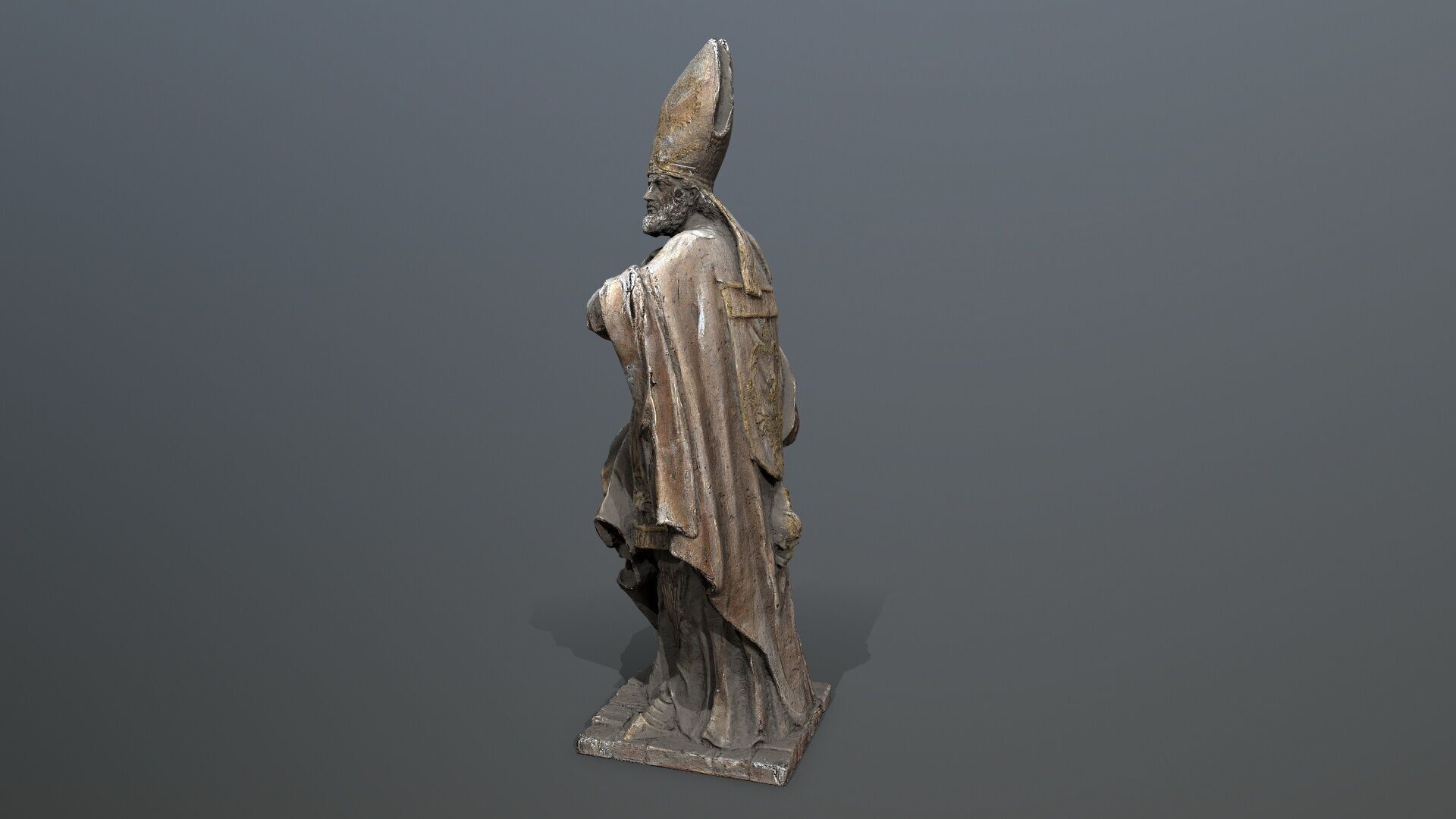 Man Statue Low-poly 3D model_2