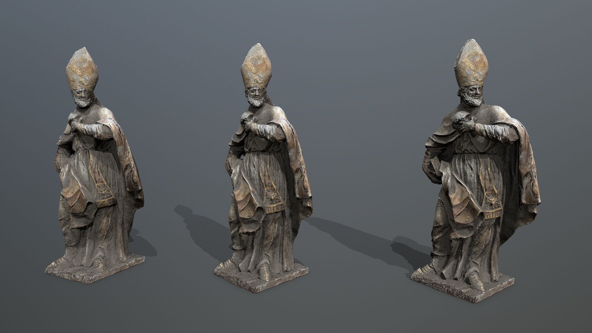 Man Statue Low-poly 3D model_10