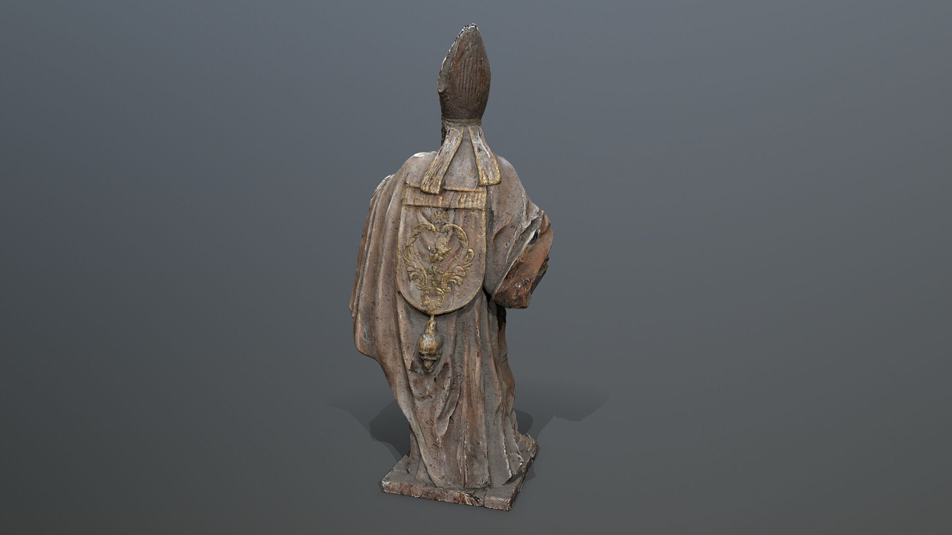 Man Statue Low-poly 3D model_5