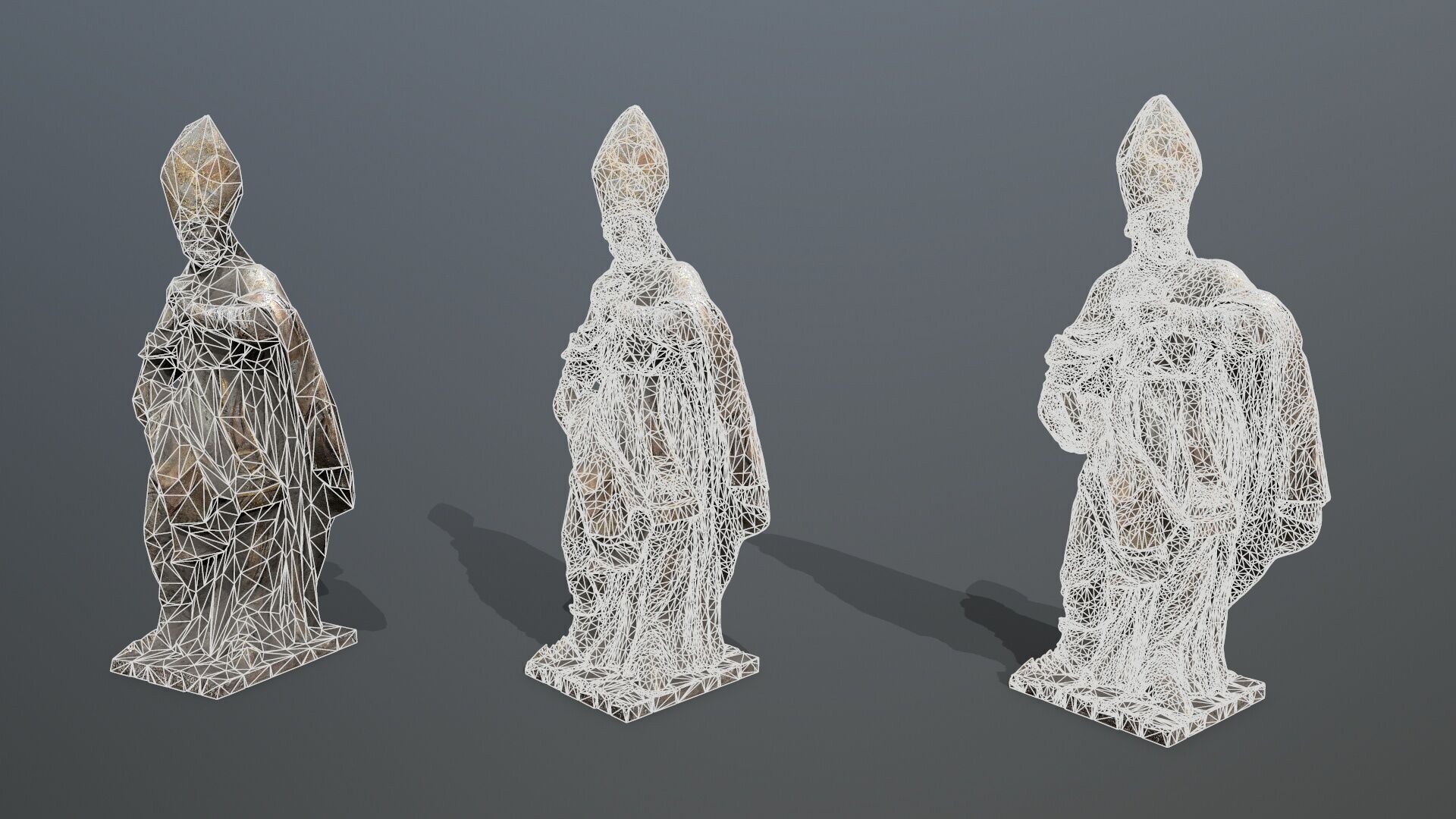 Man Statue Low-poly 3D model_11