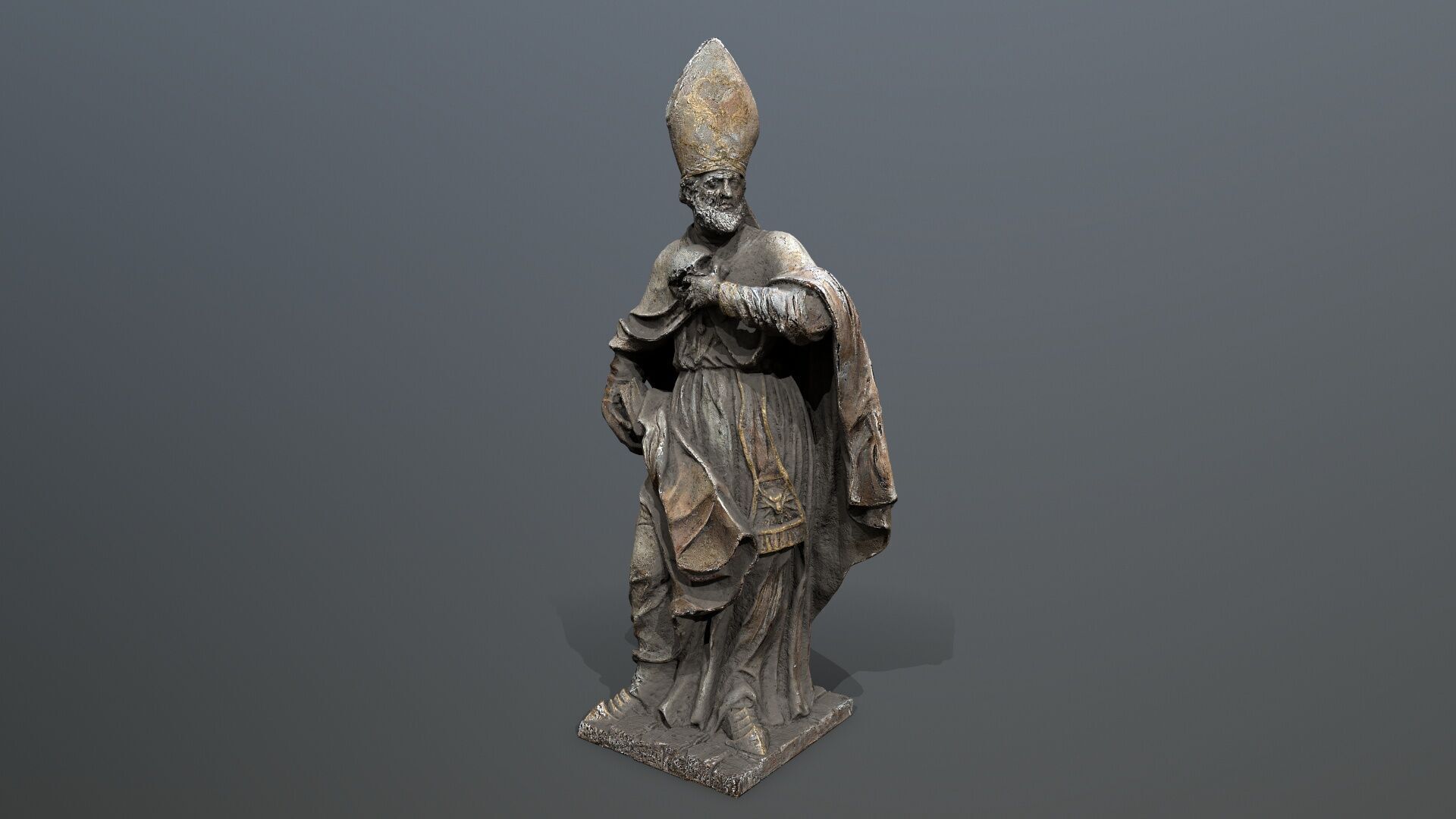 Man Statue Low-poly 3D model_4