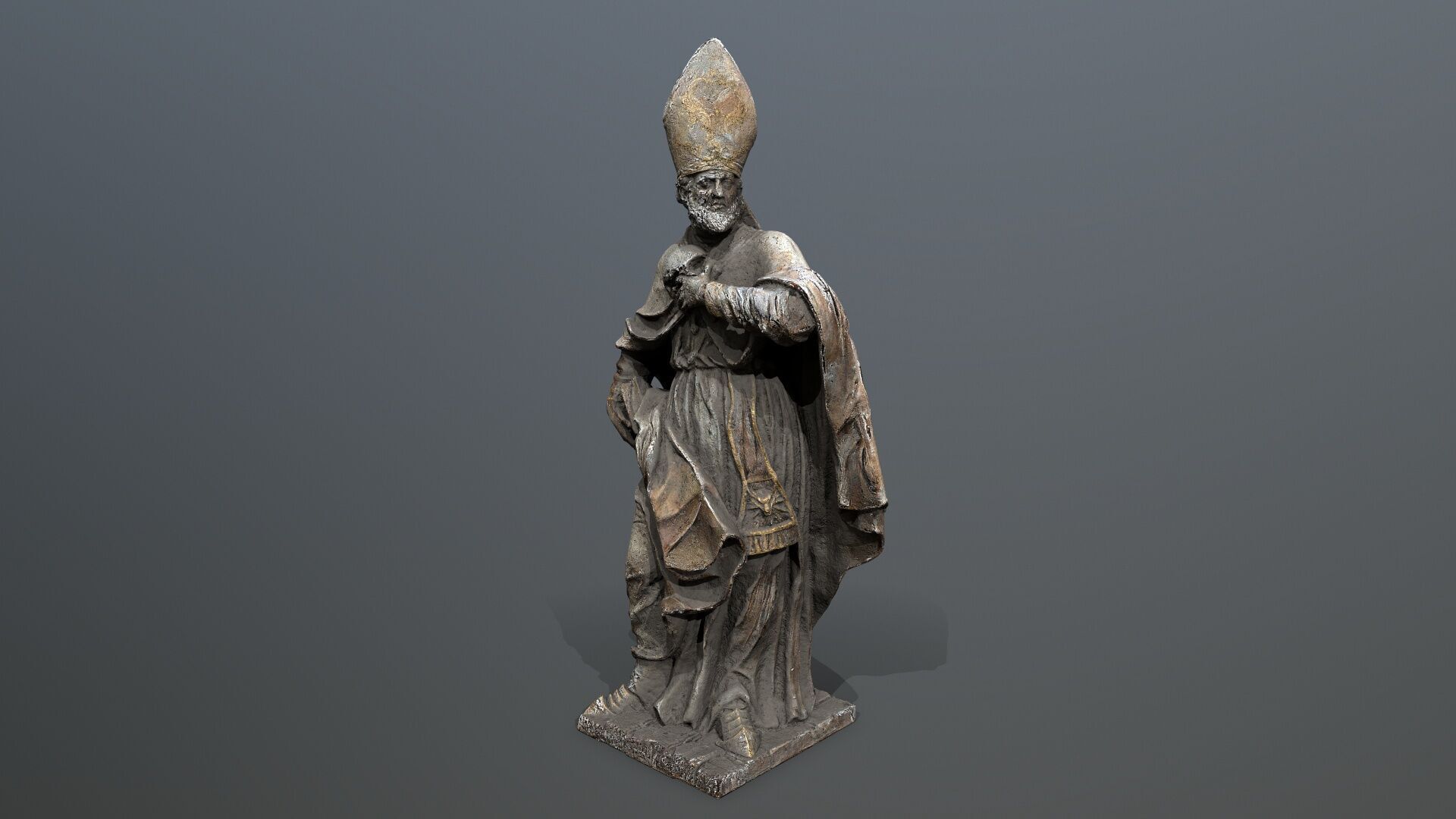 Man Statue Low-poly 3D model_9