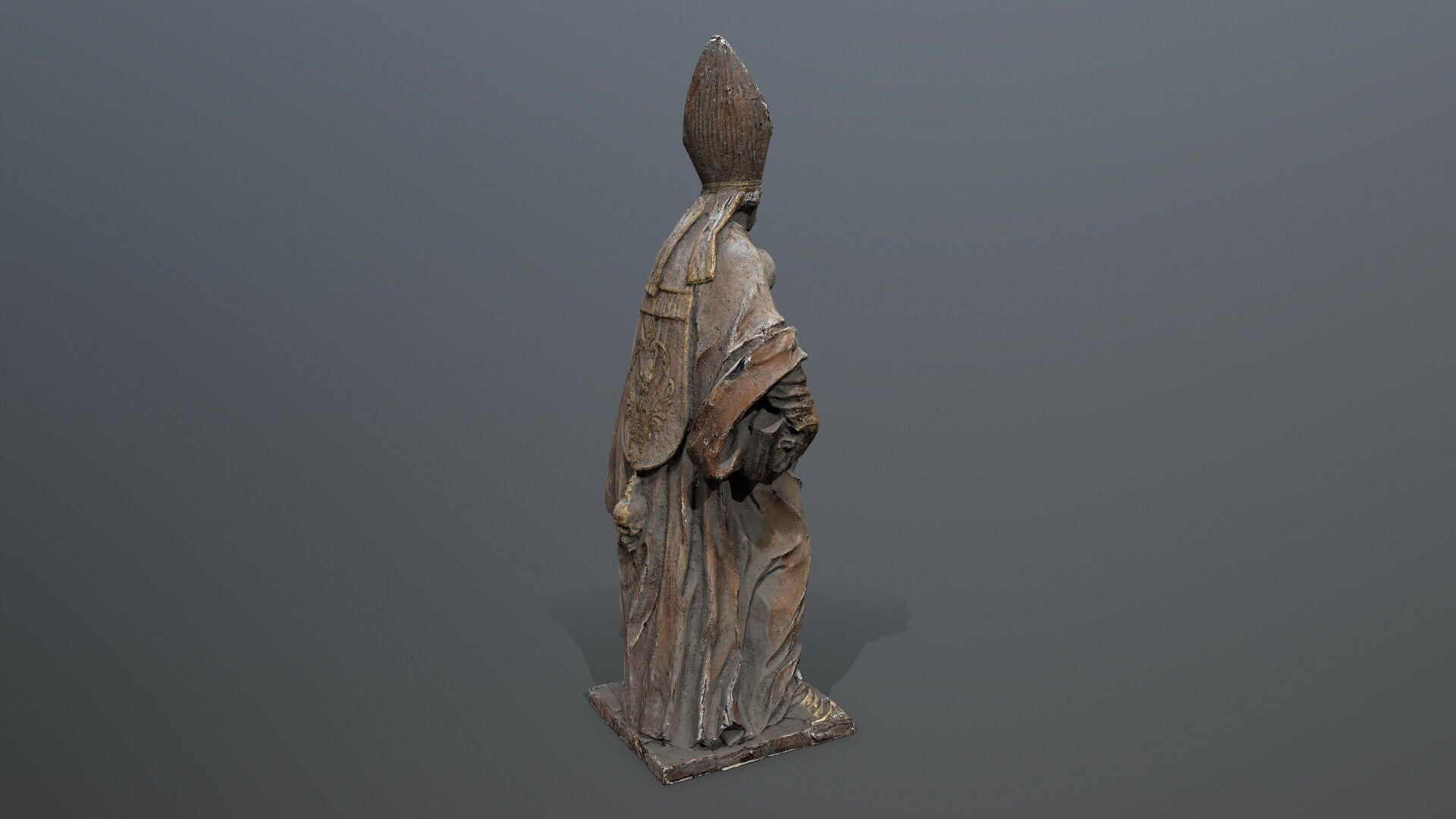 Man Statue Low-poly 3D model_6