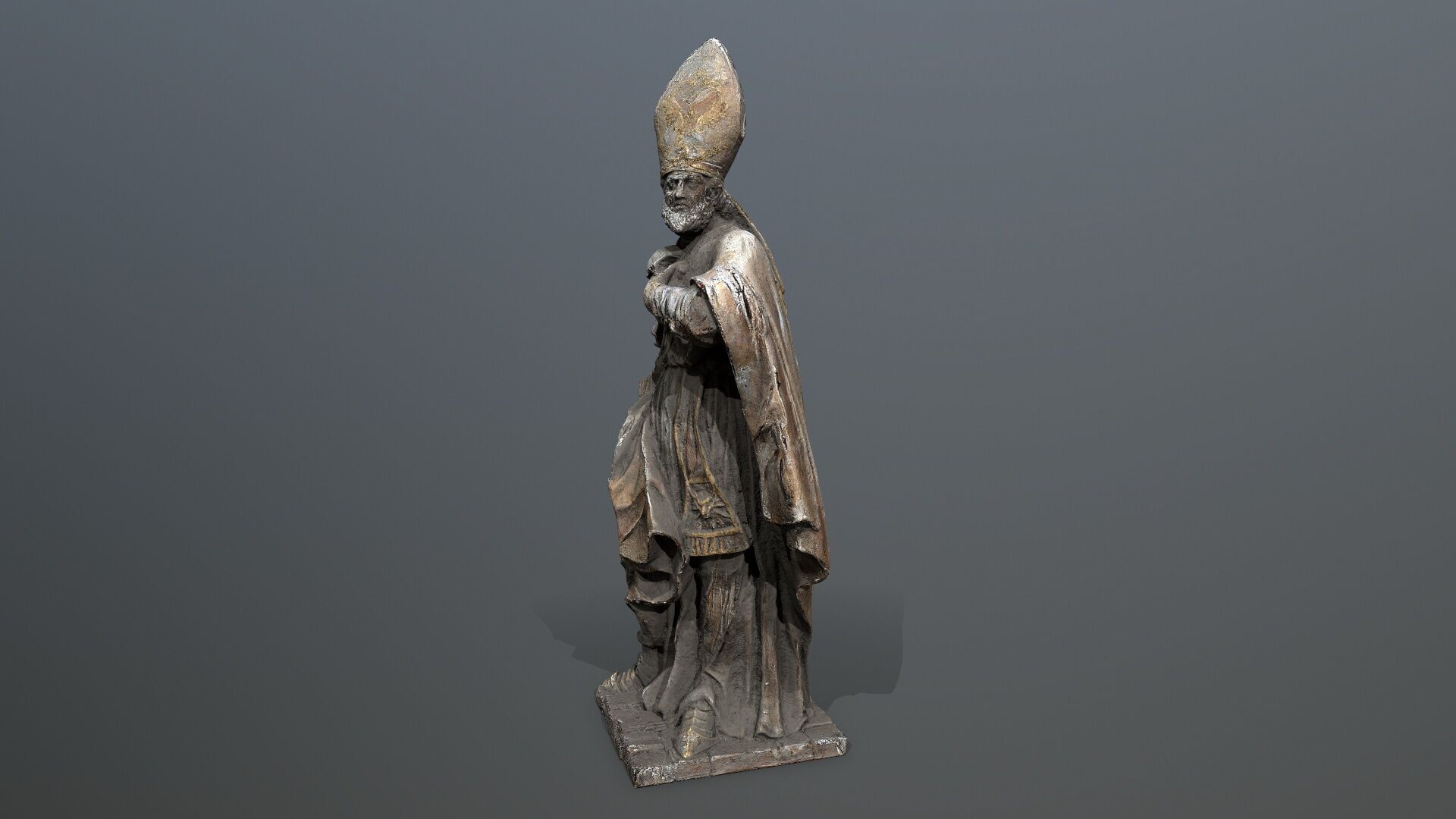 Man Statue Low-poly 3D model_1