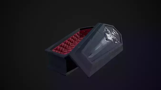 Stylized Vampire Coffin Low-poly 3D model