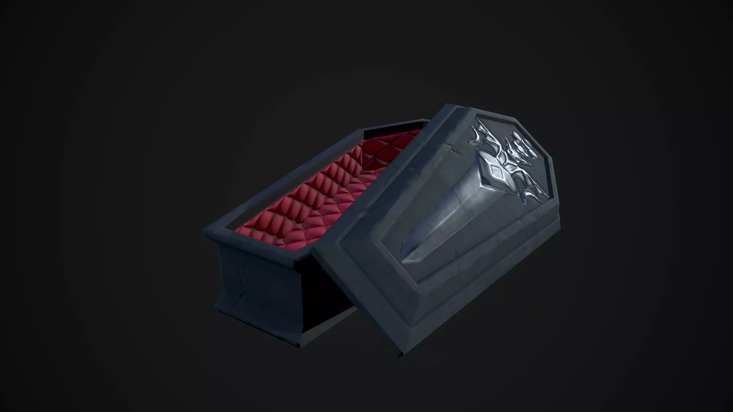 Stylized Vampire Coffin Low-poly 3D model_0