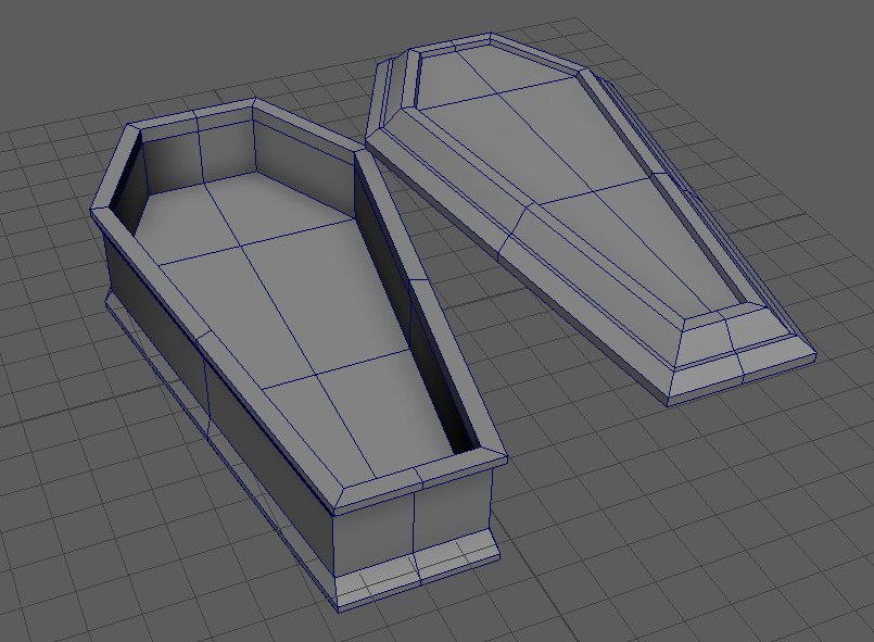 Stylized Vampire Coffin Low-poly 3D model_5