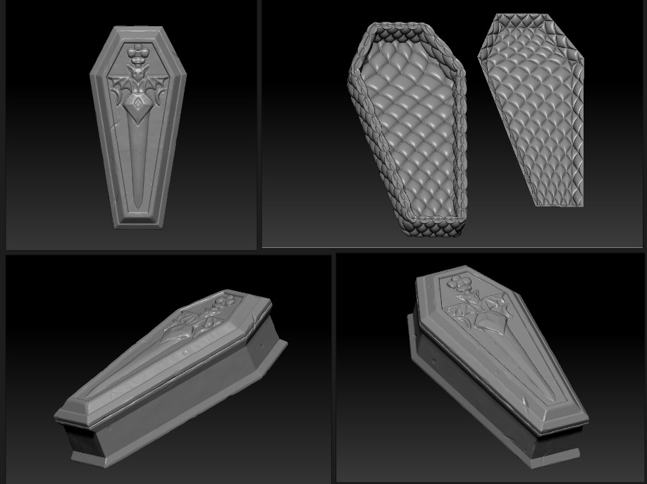 Stylized Vampire Coffin Low-poly 3D model_6