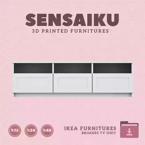 BRIMNES TV Unit V2 for Miniature Dollhouse IKEA 3D Print 