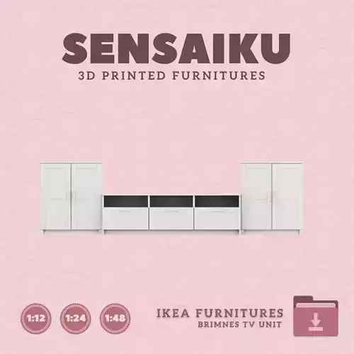 BRIMNES TV Unit and Cabinet for Dollhouse IKEA 3D Print