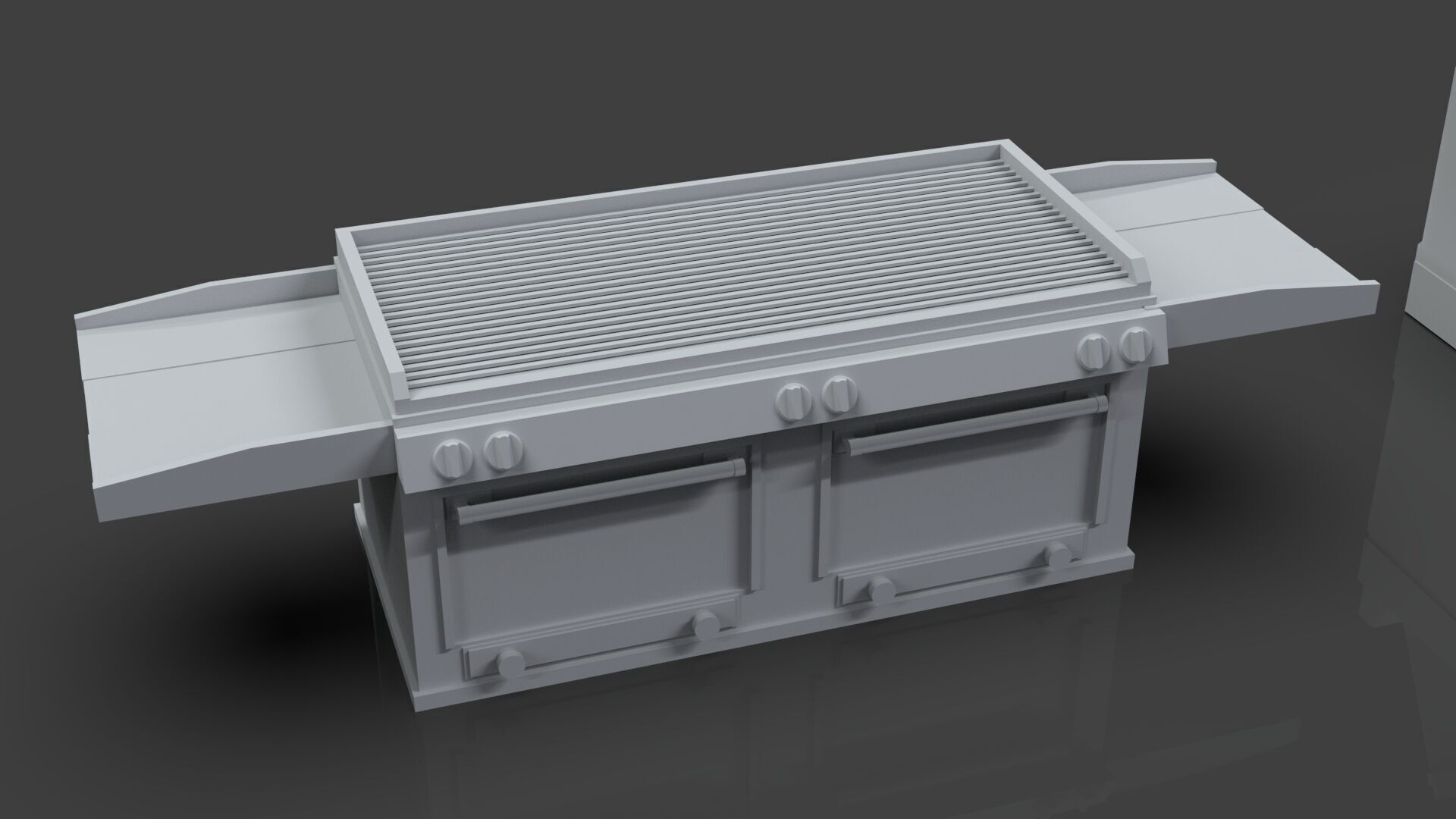 Low Poly 5 Gas Stoves Mini Pack 3 - Gameready - Untextured Low-poly 3D model_3