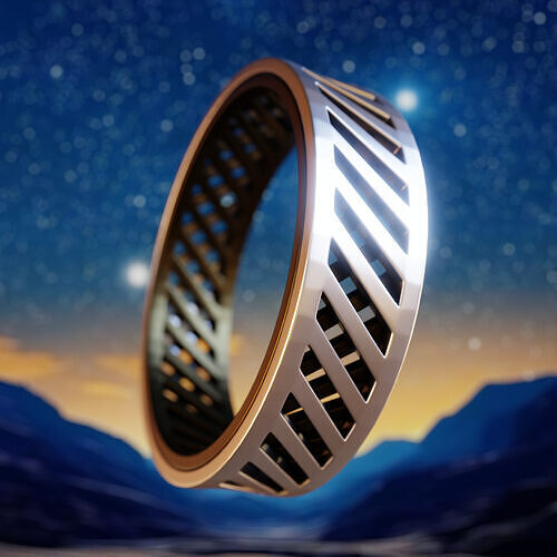 Vent Blade Ring - Futuristic Slotted Design 07 3D print model