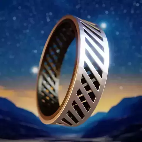 Vent Blade Ring - Futuristic Slotted Jewelry 3D Print 07 3D print model