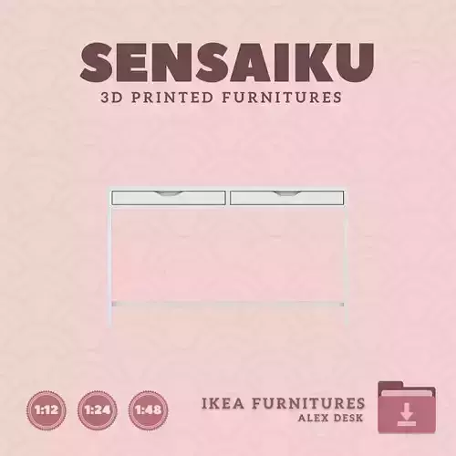 ALEX Desk V5  for Miniature Dollhouse IKEA 3D Print