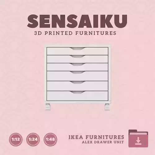 ALEX Drawer Unit V2 for Miniature Dollhouse IKEA 3D Print