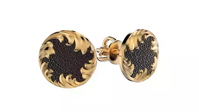 Fashion golden ratio Jewelry earring stud E32 3D print model