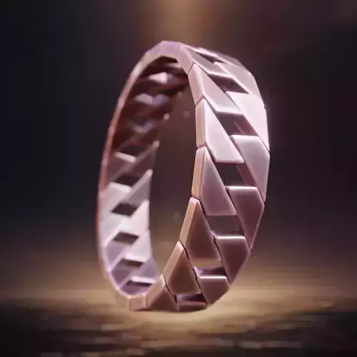 Tri-Edge Sci-Fi Ring - Print-Ready Geometric Jewelry 3D 08