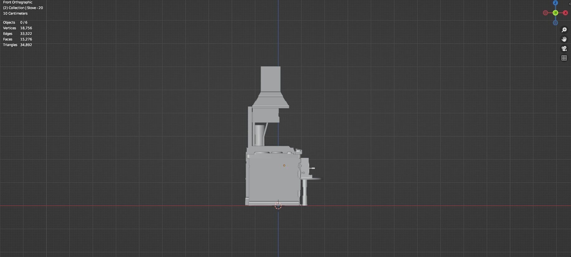 Low Poly 5 Gas Stoves Mini Pack 4 - Gameready - Untextured Low-poly 3D model_19