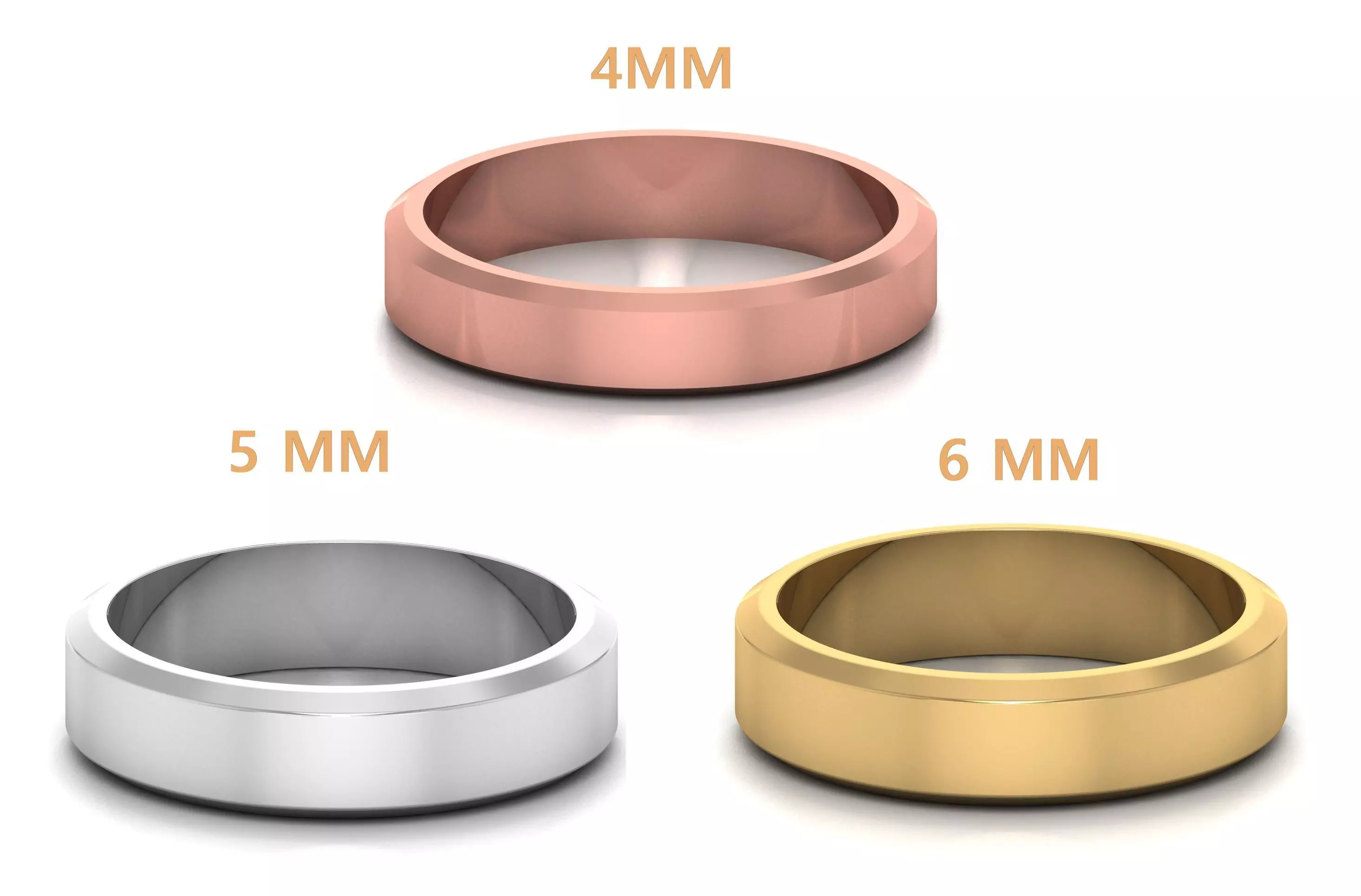 Plain Gold Band Ring 3D print model_0
