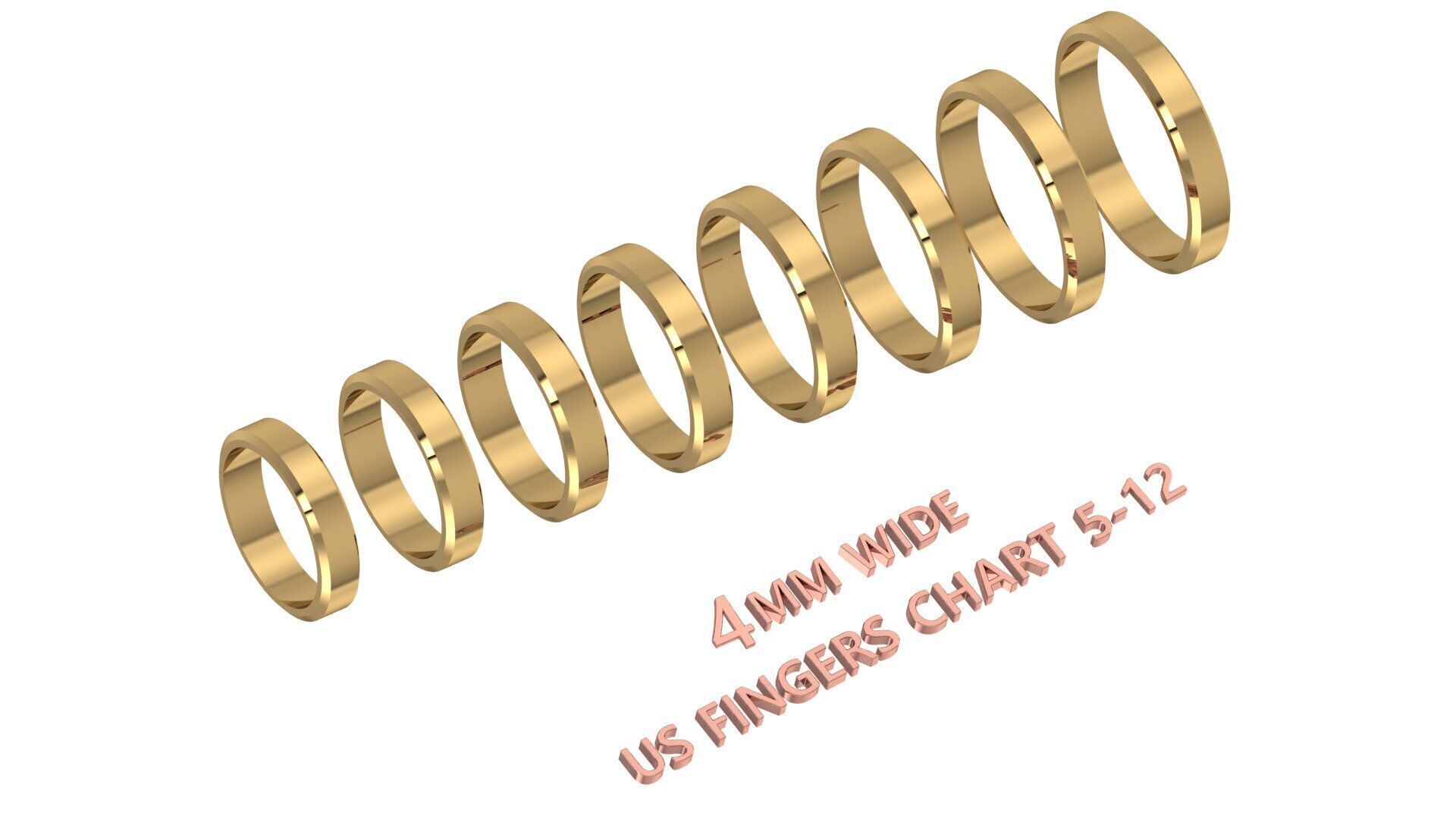 Plain Gold Band Ring 3D print model_6