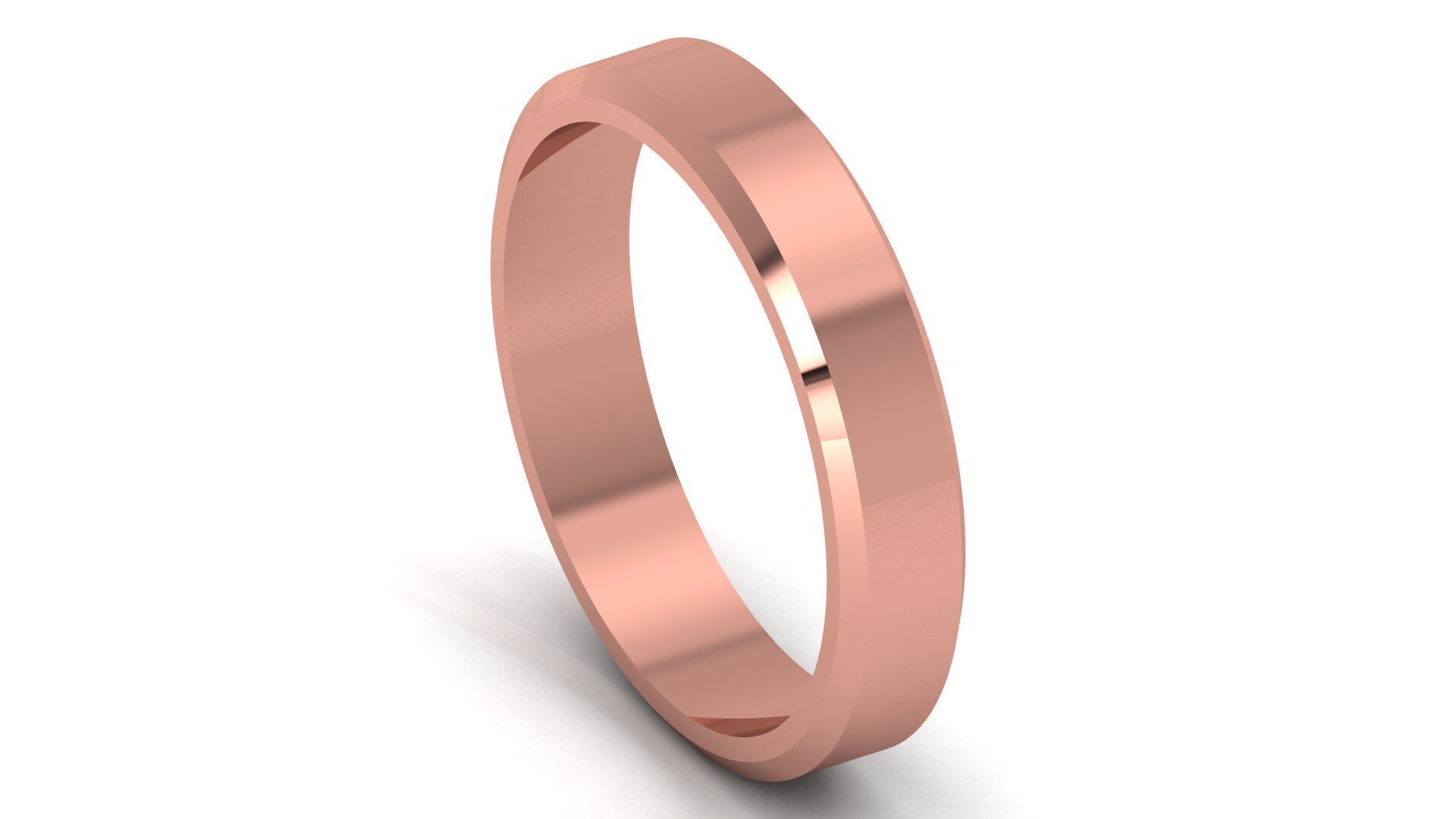 Plain Gold Band Ring 3D print model_13