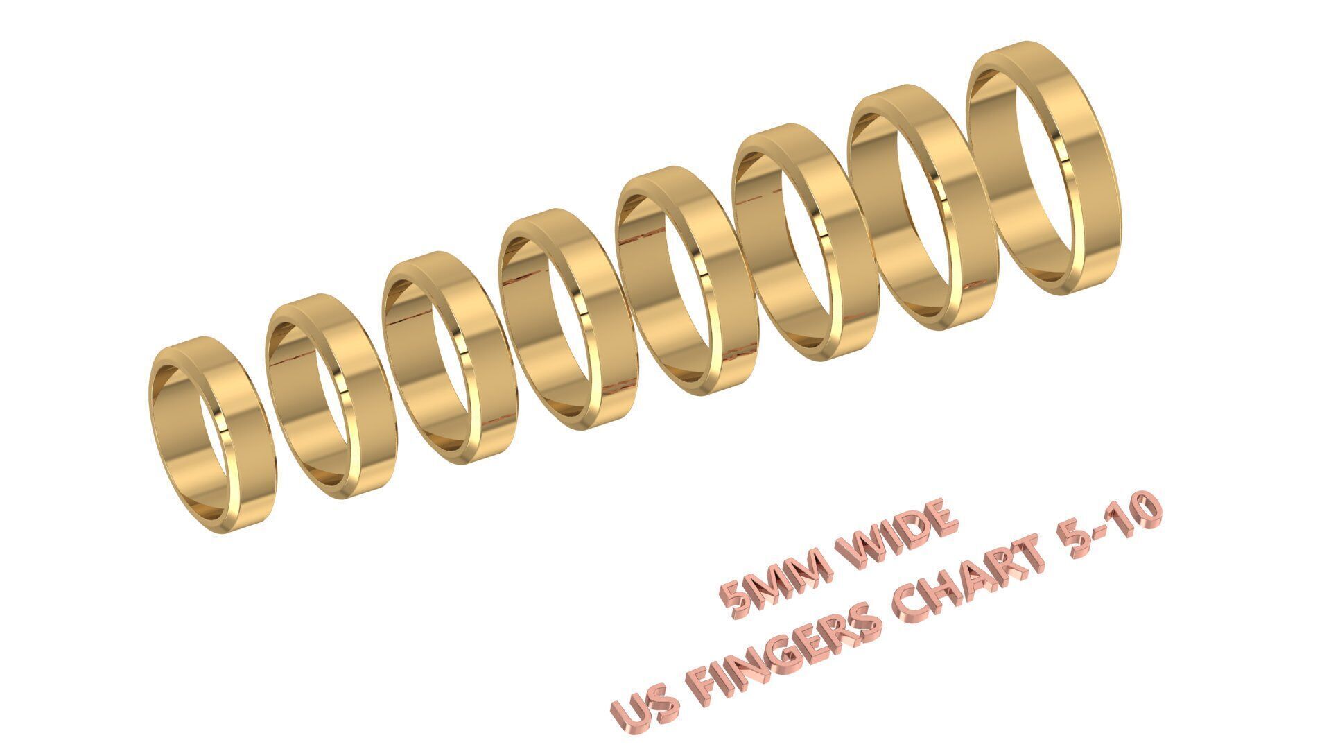 Plain Gold Band Ring 3D print model_4
