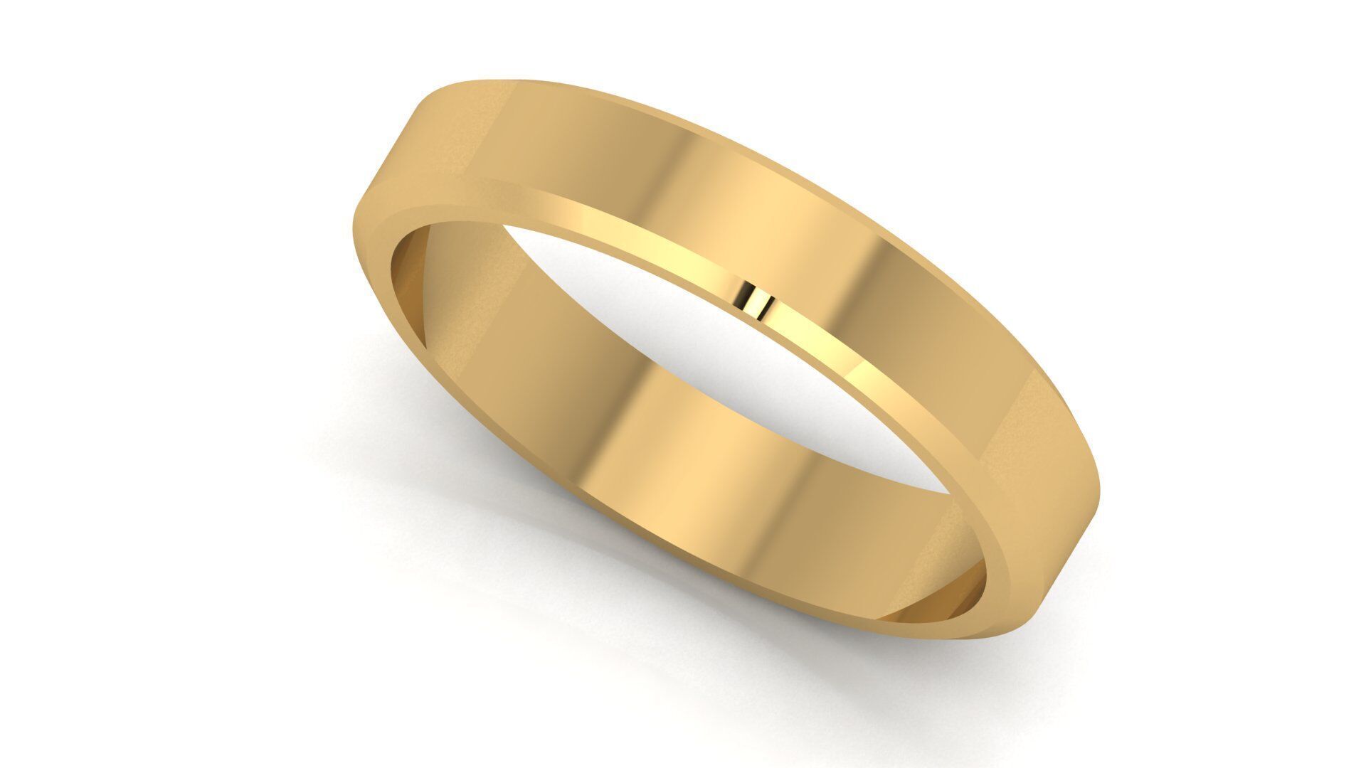 Plain Gold Band Ring 3D print model_12