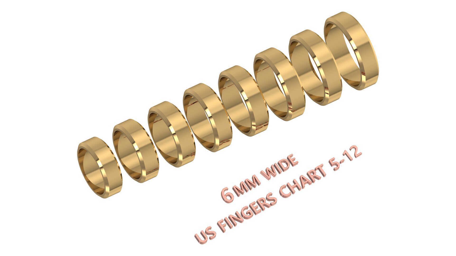 Plain Gold Band Ring 3D print model_5