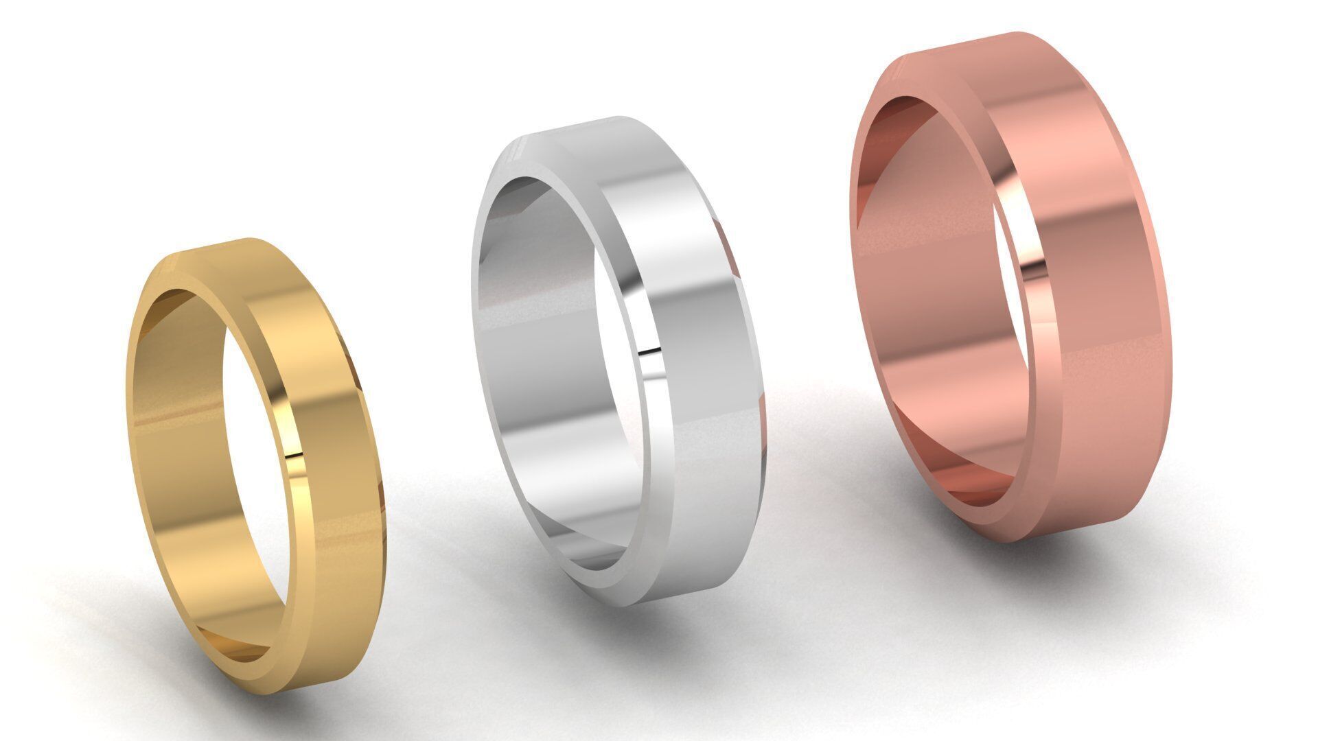 Plain Gold Band Ring 3D print model_30